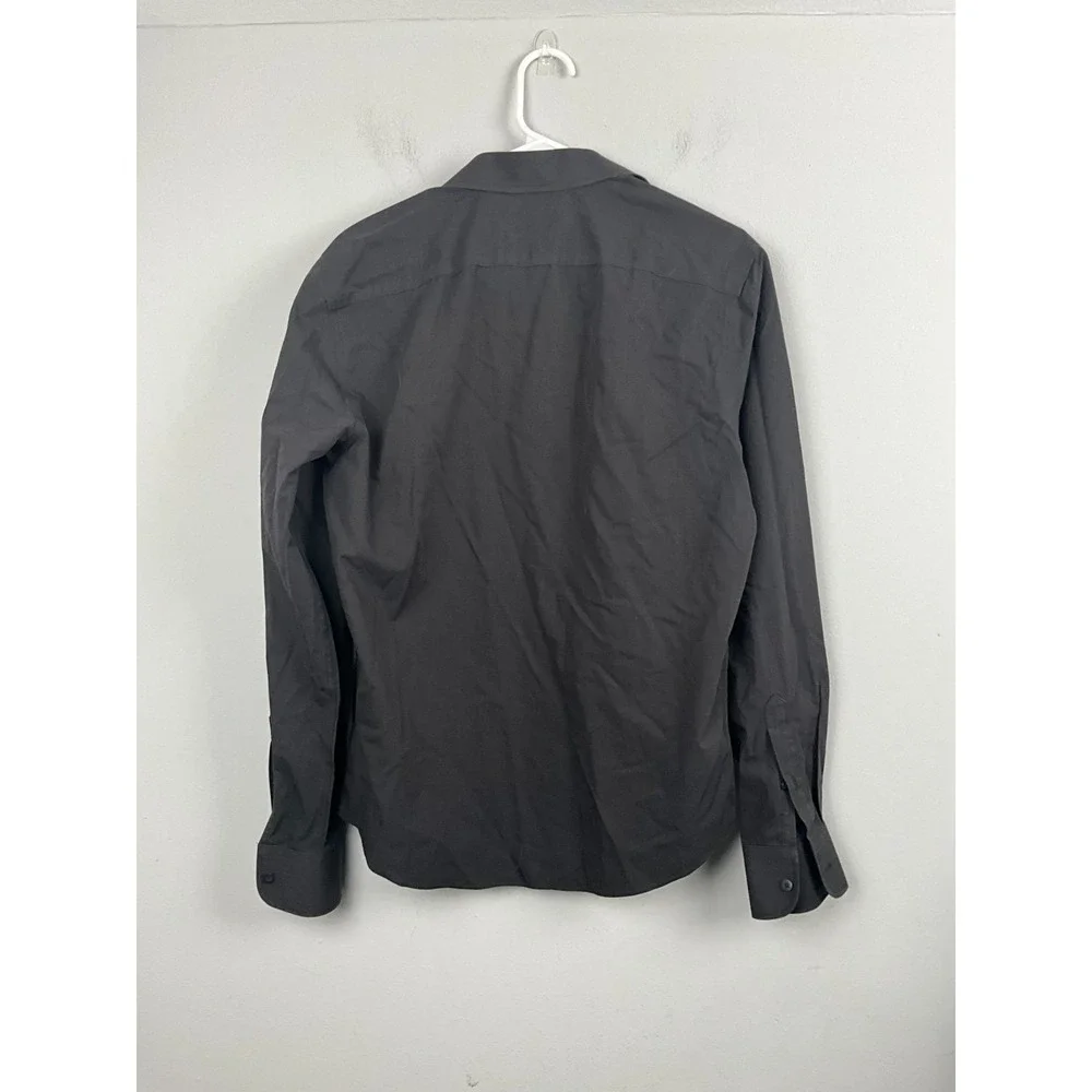 UNTUCKit Mens Black Stone Wrinkle-Free Slim Fit‎ Dress Shirt Size Medium